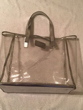 Michael Kors Collection Clear Tote with Silver Trim